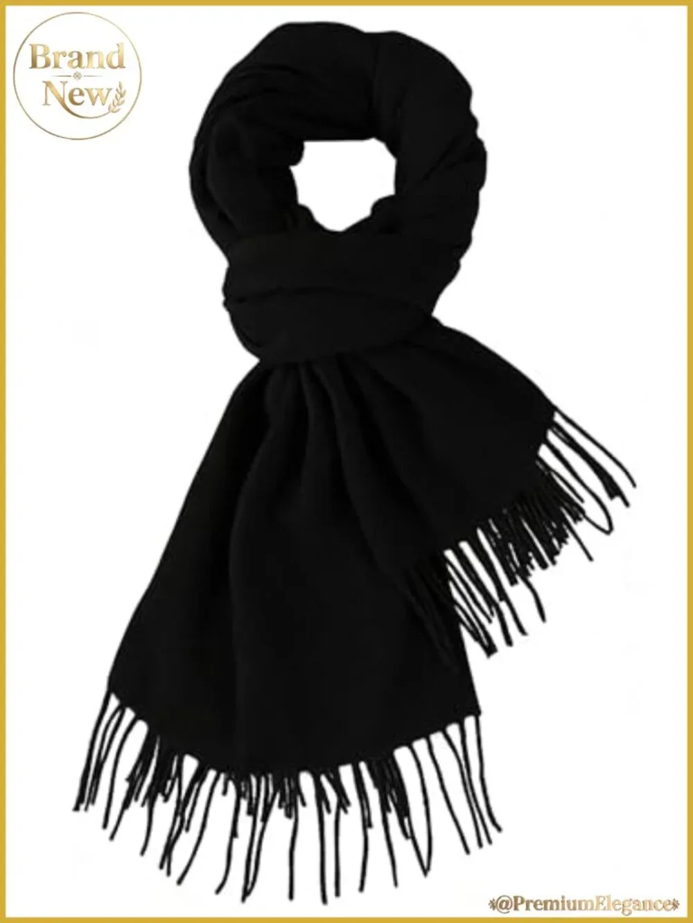 Women's Winter Warm Scarf with Tassels Lightweight Solid Color Shawl Wrap